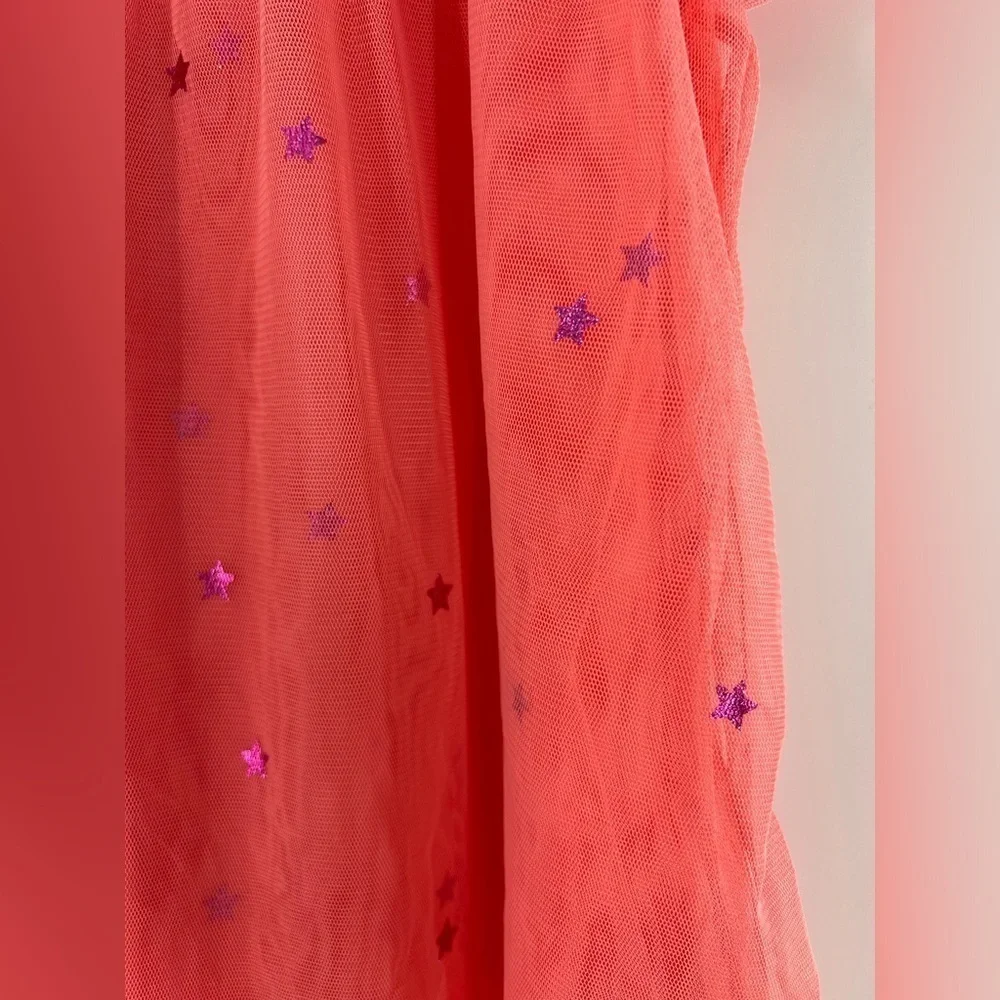 TUCKER & TATE TULLE CORAL STRAWBERRY SPARKLE STAR DRESS MADE IN INDIA